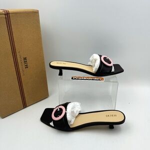 NEW Anthropologie Maeve Buckle Kitten Heal US Size 7